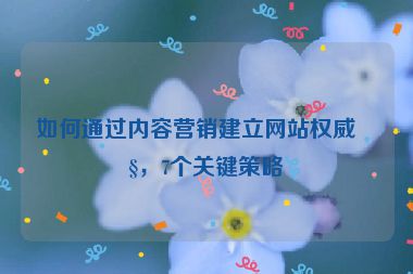如何通過內(nèi)容營銷建立網(wǎng)站權(quán)威性，7個關鍵策略