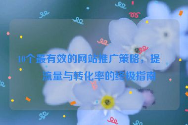 10個最有效的網(wǎng)站推廣策略，提升流量與轉(zhuǎn)化率的終極指南