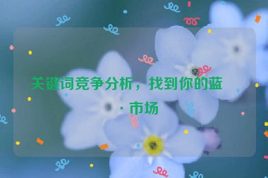 關(guān)鍵詞競(jìng)爭(zhēng)分析，找到你的藍(lán)海市場(chǎng)