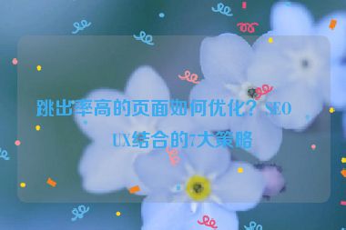 跳出率高的頁面如何優(yōu)化？SEO與UX結(jié)合的7大策略
