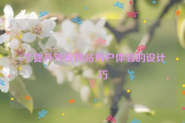 5個提升外貿(mào)網(wǎng)站用戶體驗(yàn)的設(shè)計(jì)技巧