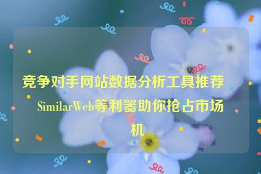 競爭對手網(wǎng)站數(shù)據(jù)分析工具推薦，SimilarWeb等利器助你搶占市場先機