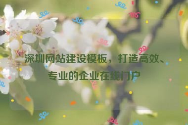 深圳網(wǎng)站建設(shè)模板，打造高效、專業(yè)的企業(yè)在線門戶