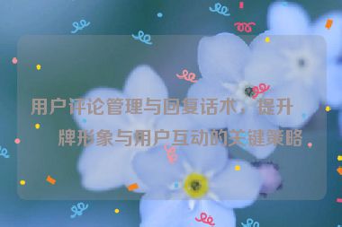 用戶評論管理與回復話術(shù)，提升品牌形象與用戶互動的關(guān)鍵策略