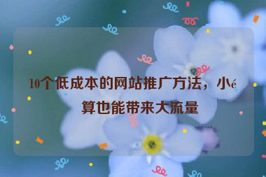 10個低成本的網(wǎng)站推廣方法，小預(yù)算也能帶來大流量