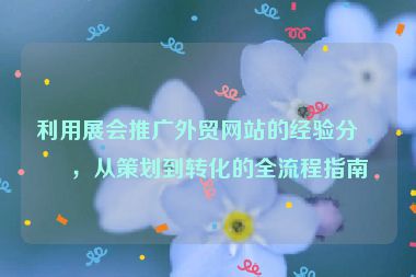 利用展會推廣外貿(mào)網(wǎng)站的經(jīng)驗分享，從策劃到轉(zhuǎn)化的全流程指南
