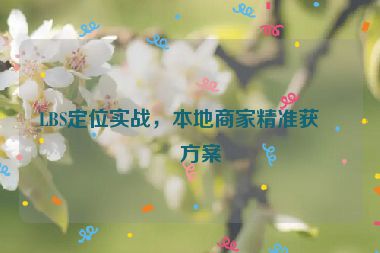 LBS定位實戰(zhàn)，本地商家精準獲客方案
