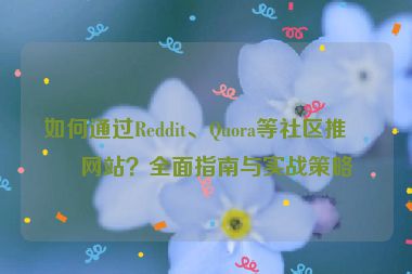 如何通過(guò)Reddit、Quora等社區(qū)推廣網(wǎng)站？全面指南與實(shí)戰(zhàn)策略