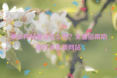 佛山網(wǎng)站建設(shè)怎么選？全面指南助你打造優(yōu)質(zhì)網(wǎng)站