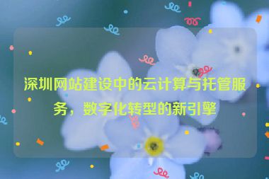 深圳網(wǎng)站建設(shè)中的云計算與托管服務(wù)，數(shù)字化轉(zhuǎn)型的新引擎