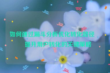 如何通過(guò)漏斗分析優(yōu)化轉(zhuǎn)化路徑，提升用戶(hù)轉(zhuǎn)化的關(guān)鍵策略