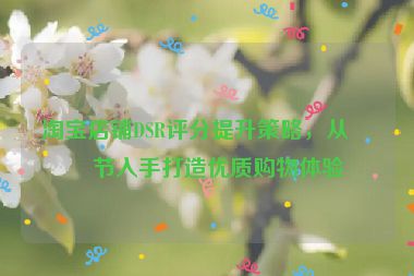 淘寶店鋪DSR評(píng)分提升策略，從細(xì)節(jié)入手打造優(yōu)質(zhì)購物體驗(yàn)