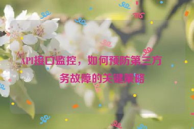 API接口監(jiān)控，如何預(yù)防第三方服務(wù)故障的關(guān)鍵策略