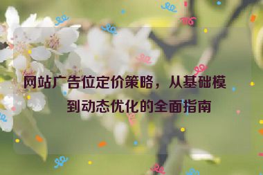 網(wǎng)站廣告位定價(jià)策略，從基礎(chǔ)模型到動(dòng)態(tài)優(yōu)化的全面指南