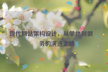 現(xiàn)代網(wǎng)站架構(gòu)設(shè)計(jì)，從單體到微服務(wù)的演進(jìn)之路