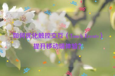 如何優(yōu)化觸控交互（Touch Events）提升移動端體驗？