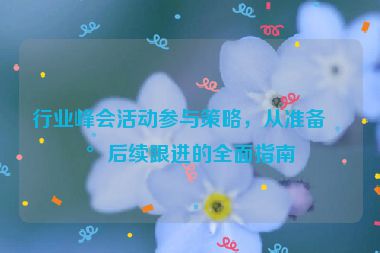 行業(yè)峰會活動參與策略，從準備到后續(xù)跟進的全面指南