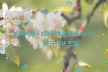 如何利用A/B測試優(yōu)化網(wǎng)站CTA按鈕，提升轉(zhuǎn)化率？