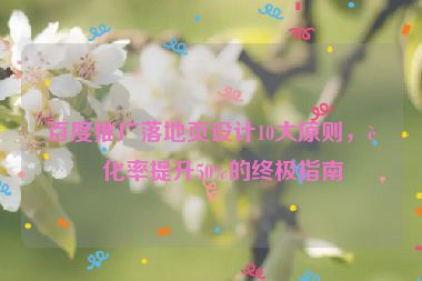 百度推廣落地頁(yè)設(shè)計(jì)10大原則，轉(zhuǎn)化率提升50%的終極指南