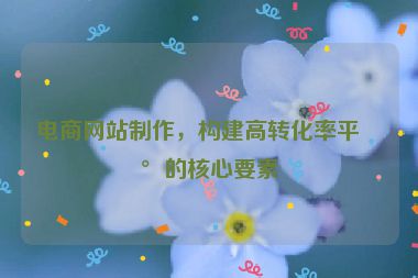 電商網(wǎng)站制作，構(gòu)建高轉(zhuǎn)化率平臺(tái)的核心要素