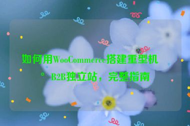 如何用WooCommerce搭建重型機械B2B獨立站，完整指南