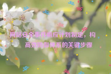 網(wǎng)站安全事件響應(yīng)計劃制定，構(gòu)建高效防御體系的關(guān)鍵步驟