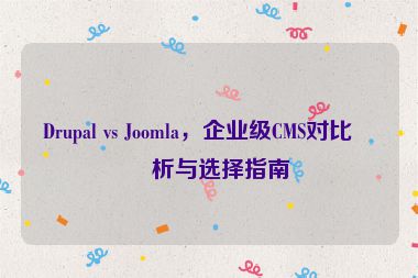 Drupal vs Joomla，企業(yè)級CMS對比分析與選擇指南
