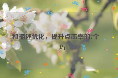 和描述優(yōu)化，提升點(diǎn)擊率的7個(gè)技巧