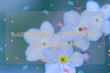 Web3.0網(wǎng)站建設(shè)，去中心化技術(shù)如何重塑互聯(lián)網(wǎng)未來？