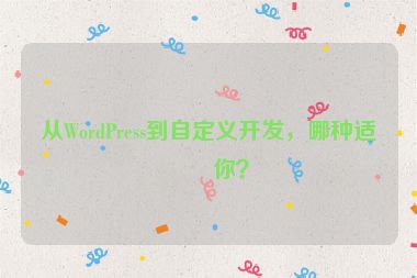 從WordPress到自定義開發(fā)，哪種適合你？