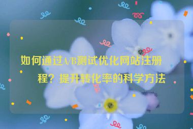 如何通過A/B測試優(yōu)化網(wǎng)站注冊流程？提升轉(zhuǎn)化率的科學方法