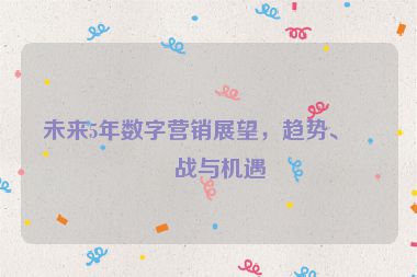 未來5年數(shù)字營銷展望，趨勢、挑戰(zhàn)與機(jī)遇