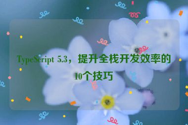 TypeScript 5.3，提升全棧開發(fā)效率的10個技巧