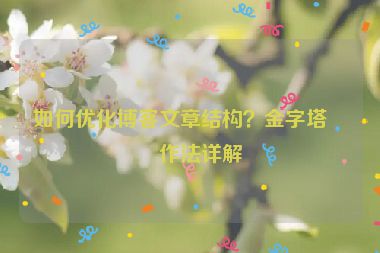 如何優(yōu)化博客文章結(jié)構(gòu)？金字塔寫作法詳解
