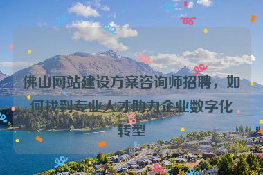 佛山網(wǎng)站建設(shè)方案咨詢(xún)師招聘，如何找到專(zhuān)業(yè)人才助力企業(yè)數(shù)字化轉(zhuǎn)型