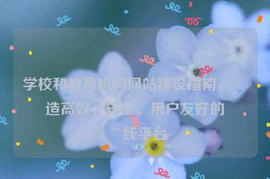學(xué)校和教育機(jī)構(gòu)網(wǎng)站建設(shè)指南，打造高效、安全、用戶友好的在線平臺(tái)