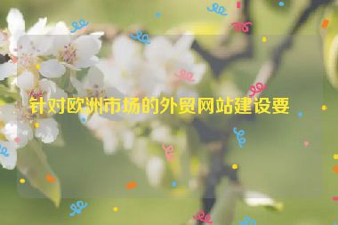 針對歐洲市場的外貿(mào)網(wǎng)站建設(shè)要點