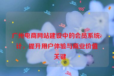 廣州電商網(wǎng)站建設中的會員系統(tǒng)設計，提升用戶體驗與商業(yè)價值的關鍵