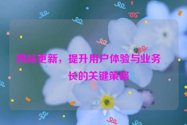 網(wǎng)站更新，提升用戶體驗(yàn)與業(yè)務(wù)增長(zhǎng)的關(guān)鍵策略