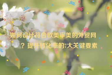 如何設(shè)計符合歐美審美的外貿(mào)網(wǎng)站？提升轉(zhuǎn)化率的7大關(guān)鍵要素