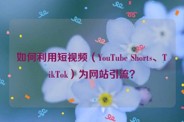 如何利用短視頻（YouTube Shorts、TikTok）為網(wǎng)站引流？