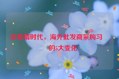 后疫情時(shí)代，海外批發(fā)商采購(gòu)習(xí)慣的5大變化