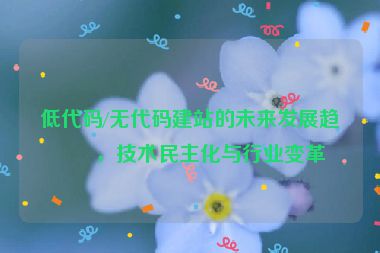 低代碼/無代碼建站的未來發(fā)展趨勢，技術民主化與行業(yè)變革