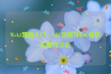 Web3營銷入門，NFT空投與DAO社區(qū)運(yùn)營方法論
