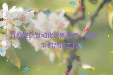 百度推廣自動(dòng)化規(guī)則設(shè)置，解放雙手的智能工具